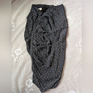 Band of Outsiders Asymmetrical Ruched Zip Midi Skirt Runway Avant Garde Size 2